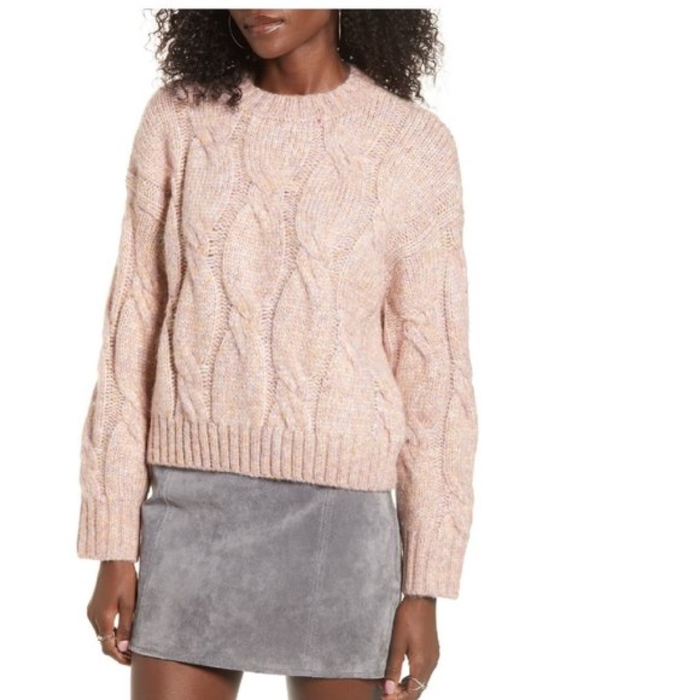 4SI3NNA Cable Crop Sweater